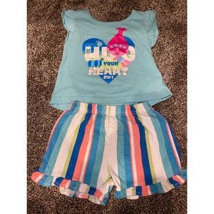 Trolls toddler summer outfit